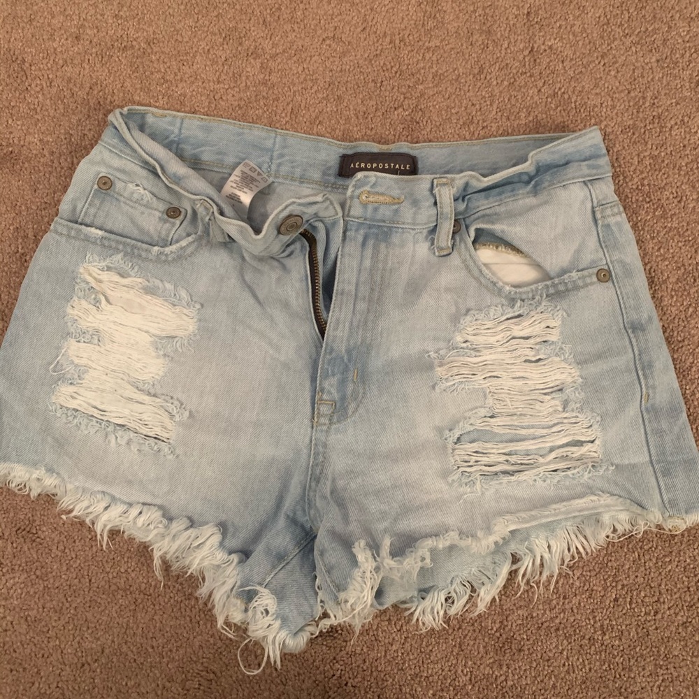 Aeropostale distressed jean shorts